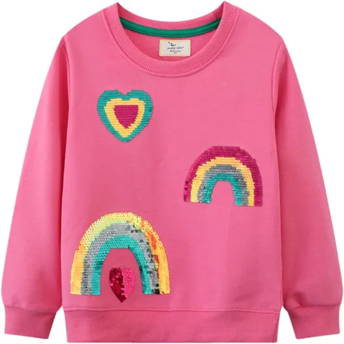 Miniatura 29 de Sudaderas para niñas pequeñas, cuello redondo, sin botones, de manga larga, para invierno, casual, ropa 2T-7T, Dinosaurio