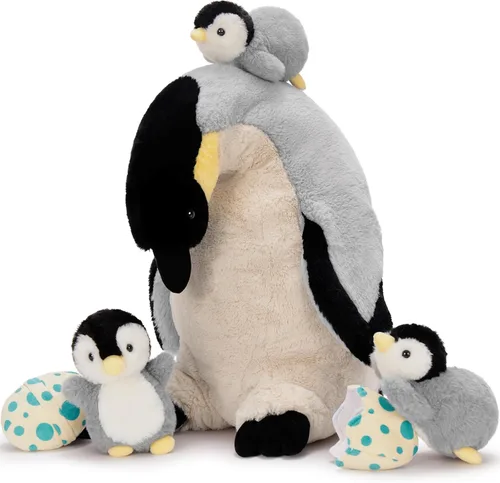 Miniatura 8 de MorisMos Juguetes de Peluche de Tigre - Conjunto Suave de Peluche de Tigre Mamá y Bebés, Tamaño Grande, 20 pulgadas