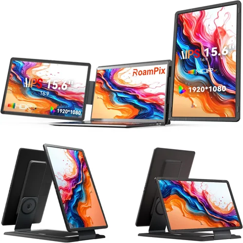 Extensor de pantalla para laptop de 15.6 pulgadas, extensor de pantalla IPS FHD 1080P IPS, monitor portátil para portátiles de 13.6 a 17.3 pulgadas,