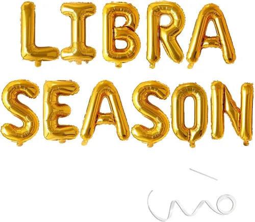 Miniatura 7 de Big Libra - Cartel de globos energéticos, color dorado, 16 pulgadas, 1 unidad, autosellado, acabado metálico, perfecto para fiesta de cumpleaños