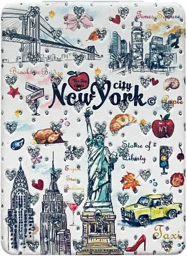 Miniatura 11 de Niñas y mujeres moda elegante recuerdo de Nueva York espejo de viaje espejo de mano espejo cosmético maquillaje compacto espejo (JMR-270801J)