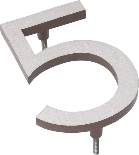 Miniatura 4 de Montague Metal Products MHN-06-F-SD2-2 Números de casa de dirección flotantes modernos de aluminio cepillado sólido, 6 pulgadas, arena recubierta