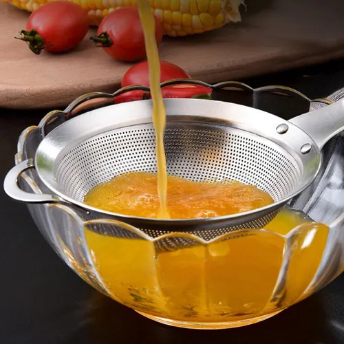 Miniatura 2 de Cabilock Coladores de malla fina para cocina, colador de grasa de acero inoxidable con asa para filtro de aceite, tamiz de grasa y tamiz de espuma