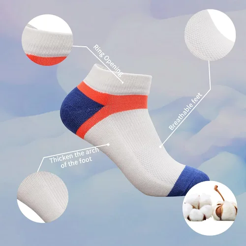Miniatura 3 de 3 Pairs Men Compression Socks Thicken Ventilation Sweat-absorbent Support for Badminton Athletic Running Cycling