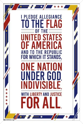 Miniatura 7 de Trends International The United States Of America - Pledge Of Allegiance Wall Poster, 14.725" x 22.375", Barnwood Framed Version