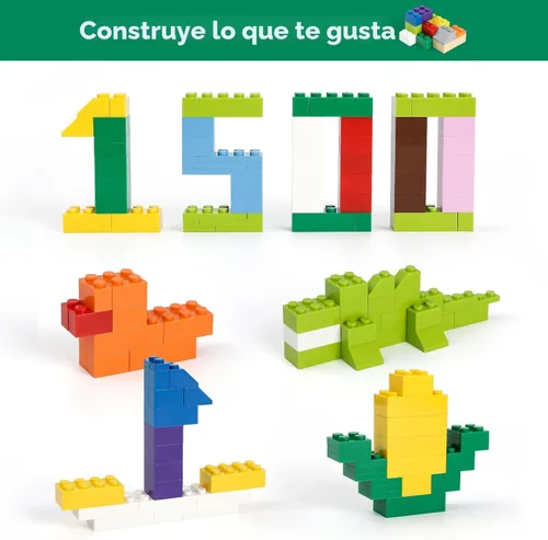 Miniatura 5 de HUIZDQ 1500 piezas de ladrillos de construcción, bloques pequeños clásicos a granel, juego de ladrillos clásicos bloques de construcción básicos
