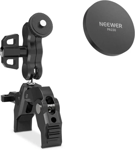 Miniatura 10 de NEEWER Super Clamp con Brazo Mágico de Cabeza Esférica Doble de 3", Zapata Fría, Roscas de 1/4", Adaptador de Montaje para Cámara de Teléfono/Acción