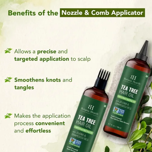 Miniatura 5 de Botanic Hearth Aceite de cuero cabelludo de árbol de té 100% puro para el crecimiento del cabello, la caspa y la picazón del cuero cabelludo, 6.7