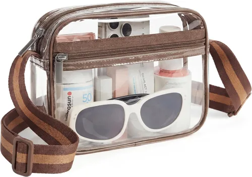 Miniatura 14 de Missnine Bolsa transparente para eventos de estadio, bolsa transparente acolchada para mujeres aprobada para estadio, bolsa cruzada de PVC