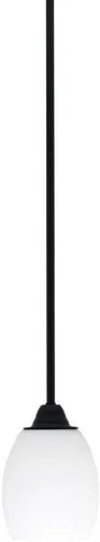 Miniatura 100 de Toltec Lighting Paramount - Mini colgante de 1 luz en acabado negro mate con cristal de arte perla de 7 pulgadas y estilo negro