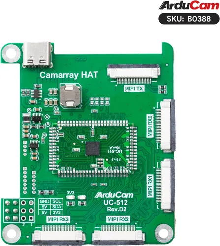 Miniatura 3 de Arducam Kit de cámara cuádruple de enfoque automático de 16 MP para Raspberry Pi, cámara Pi sincronizada con enfoque automático IMX519 de 16 MP