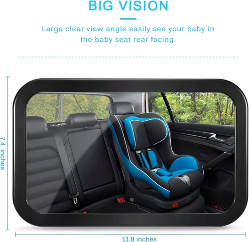 Miniatura 9 de Espejo de auto para bebé, espejo de asiento de auto DARVIQS, monitorea de manera segura a un niño pequeño en el asiento trasero del carro, acrílico