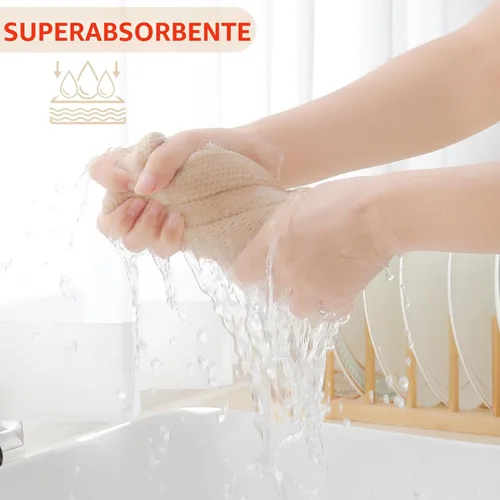 Miniatura 3 de Homaxy - Trapos de cocina 100% de algodón con tejido de punto gofre, ultrasuaves, absorbentes, de secado rápido, 13 x 28 pulgadas, paquete de 4