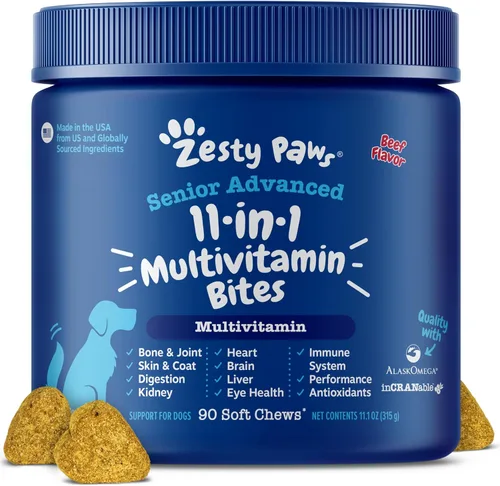 Miniatura 14 de Zesty Paws Multivitamínico para perros – Glucosamina y condroitina + MSM para cadera y articulaciones + alivio de artritis – encimas digestivas