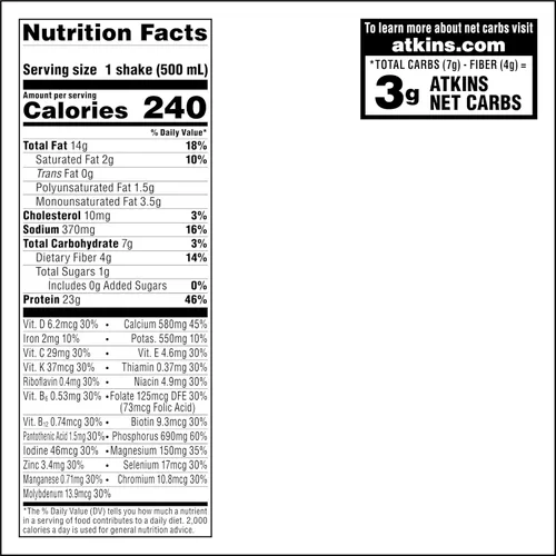 Miniatura 2 de Atkins Batido de proteína tamaño comida con crema de vainilla, 23 g de proteína, bajo en glucemia, 3 g de carbohidratos, 1 g de azúcar, amigable