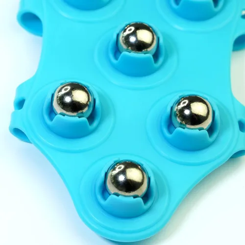 Miniatura 6 de Rodillo de bola de masaje y bola de terapia - Masajeador de mano para espalda y pies - Herramienta de masaje de punto de gatillo - Azul