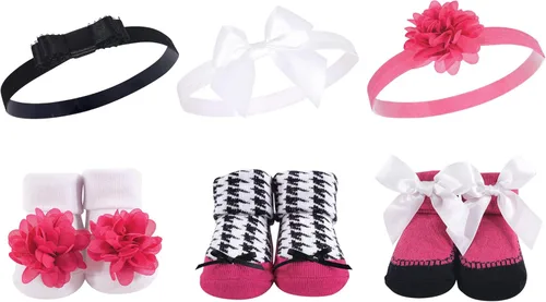 Miniatura 94 de Hudson Baby Conjunto de regalo de diadema y calcetines para niña Flor azul marino rosa