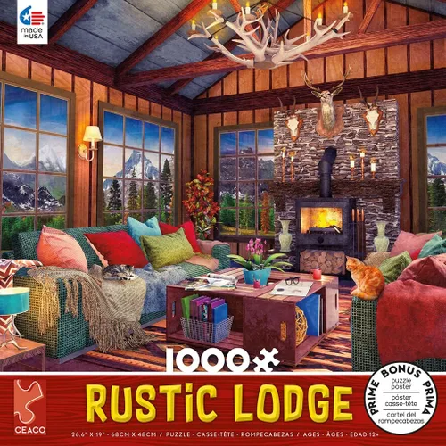 Miniatura 3 de Ceaco - Rustic Lodge - Cozy Fire - Rompecabezas de 1000 piezas, 27 x 20