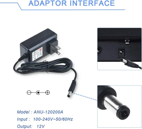 Miniatura 3 de PK Power - Cargador adaptador de CA de 12 V para Yamaha EZ, DD, YPG, DGX, YPT y teclado portátil Series y P Digital Piano (PA130 PSR-E403 EZ-AG)