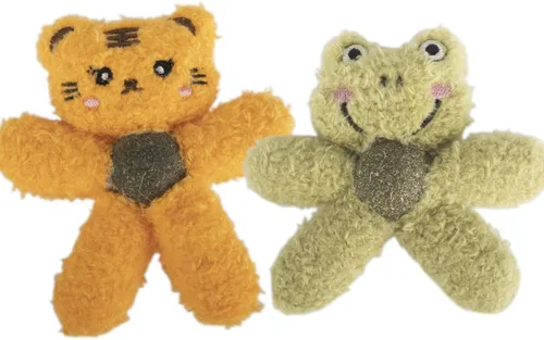 Miniatura 17 de Juguetes de felpa con hierba gatera para gatos de interior, juguetes interactivos para masticar para dentición y cuidado dental, juguete de nailon