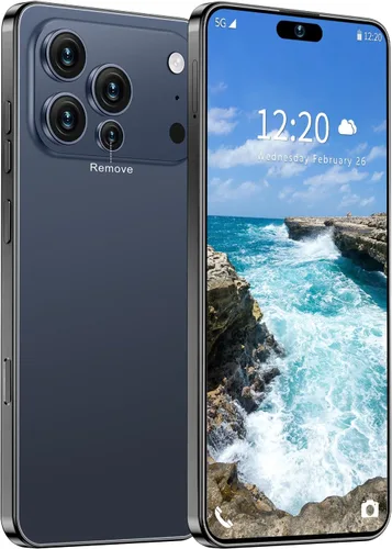 Teléfono celular desbloqueado PMAX de 12 GB+512 GB, pantalla HD de 6.99 pulgadas, teléfonos Android 15 5G, batería 7000 mAh desbloqueado el Azul