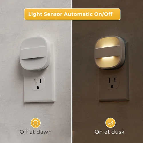 Miniatura 3 de L LOHAS LED - Luz nocturna enchufable, luces nocturnas plegables enchufables a la pared con sensor de crepúsculo a amanecer, 2 niveles de brillo