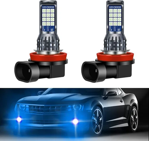 Miniatura 8 de 2 bombillas LED H8 H9 H11 antiniebla de limón verde, 24 LED 3030 chips superbrillantes, bombillas LED de repuesto DRL para automóviles, camiones