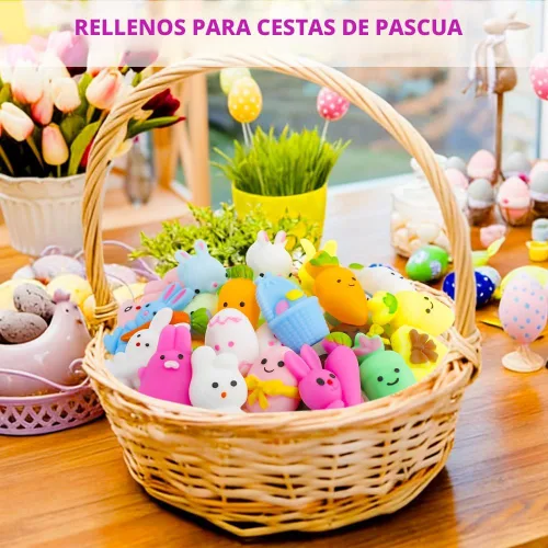 Miniatura 3 de Relleno para huevos de Pascua - Paquete de 30 juguetes esponjosos Kawaii Mochi para rellenar cestas de Pascua, mini juguetes esponjosos lindos