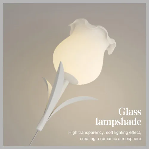 Miniatura 4 de Mini lámpara colgante de estilo francés, con forma de flor, accesorio de iluminación colgante de vidrio creativo de hierro para dormitorio, mesita