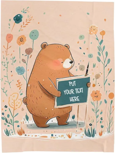 Baby Boy Bear Blanket - Personalized Baby Girl Gifts, Baby Blankets Personalized with Name, Ideal as Mothers Day Bear Gift 30" x 40" B10004