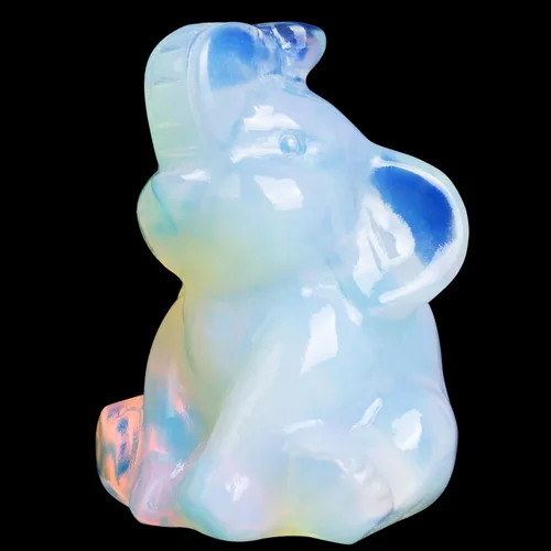 Miniatura 7 de Figura de elefante de fluorita tallada a mano, Feng Shui, regalo para amor, armonía, accesorios de escritorio, regalos para mujeres, adorable
