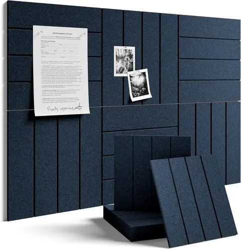 Miniatura 28 de Tablero de anuncios de fieltro grande de 36 x 24 pulgadas, alternativa al tablero de corcho – Paquete de 6 con 40 pestañas adhesivas extraíbles