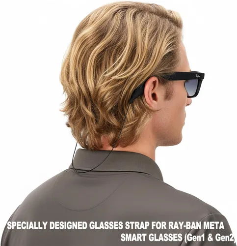 Miniatura 4 de Correa de lentes de sol para lentes Meta RayBan, patillas gruesas, correas para gafas, cordones para hombres, mujeres y niños, soportes para gafas