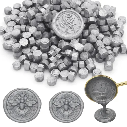Miniatura 28 de 250 unidades de cuentas de cera de sello doradas antiguas, cuentas de cera premium de Andotopee para sellos de sellos, paquete de repuesto de perlas