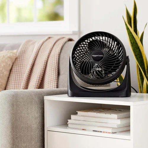 Miniatura 5 de Amazon Basics Ventilador circulador de aire, ventilador de escritorio para dormitorio, hogar y oficina, con cabezal de inclinación de 90 grados, 3