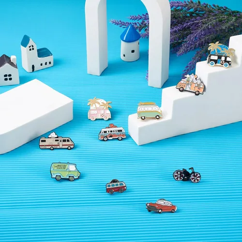 Miniatura 96 de Pandahall - Broches esmaltados de aleación con varios temas, broche de solapa, juego de pines esmaltados