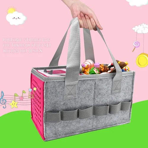 Miniatura 5 de Estuche de Transporte Compatible con Toniebox Juego de Iniciación de Reproductor de Audio, Bolsa de Almacenamiento de Juguete Musical Educativo