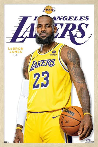 Miniatura 10 de NBA Los Angeles Lakers - Póster de pared de la serie 23 de LeBron James, 22.4 pulgadas de largo x 14.7 pulgadas de ancho, versión enmarcada