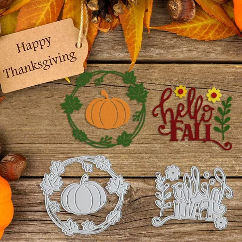 Miniatura 4 de Troqueles de corte de metal de calabaza de otoño, hojas de arce y girasol, troqueladas para hacer tarjetas, Acción de Gracias, álbumes de recortes