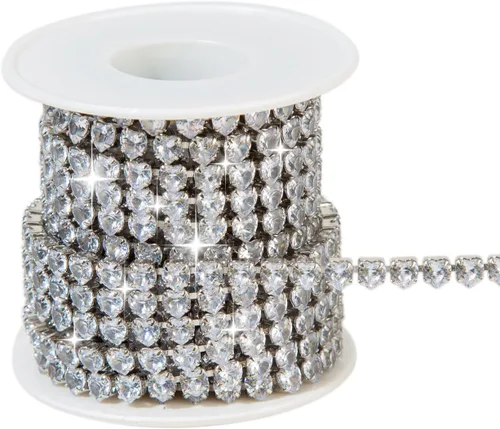 Miniatura 22 de KAOYOO 10 yardas de diamantes de imitación de circón de 0.079 pulgadas para manualidades de costura, decoración de bricolaje