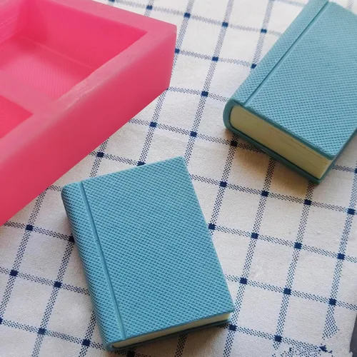 Miniatura 5 de Molde de jabón de silicona de dos libros, moldes de cera de vela hechos a mano, molde de silicona para pastel de mousse de chocolate, gelatina