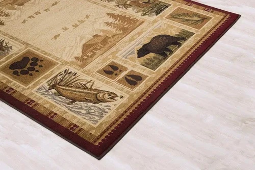 Miniatura 4 de Colección de alfombras de cabaña inspirada en la naturaleza con animales, diseño de felpa y polipropileno fácil de limpiar para decoración del hogar