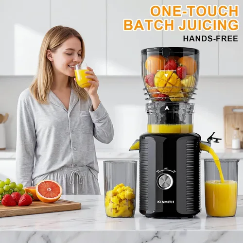 Miniatura 4 de Exprimidor de prensa en frío de 300 W con conducto de alimentación extra grande de 5.8 pulgadas, máquinas exprimidoras de masticación lenta