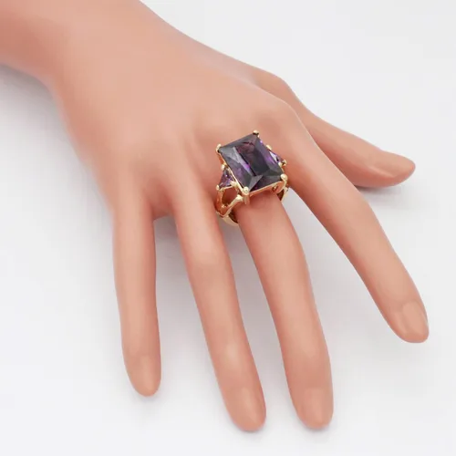 Miniatura 8 de Lavencious Anillos elásticos grandes y brillantes con circonitas cúbicas para mujer, talla 7-9