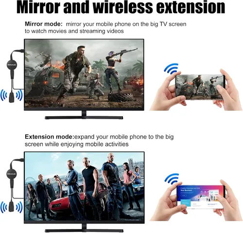 Miniatura 3 de Adaptador de pantalla inalámbrico, adaptador de espejo de pantalla para TV para i-OS/Android/Windows/i-Phone/Tablet Monitor Projector, compatible