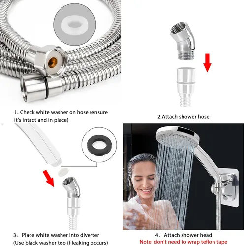 Miniatura 3 de NearMoon Adaptador de codo de ducha para cabezal de ducha, latón macizo de 45 ° G1/2 macho a hembra, conector de extensión de brazo de ducha, cromo