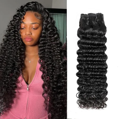 Miniatura 33 de Extensiones de pelo rizado brasileño de Selina, pelo virgen brasileño, 100 gramos/paquete, color natural (16 pulgadas, rizado)