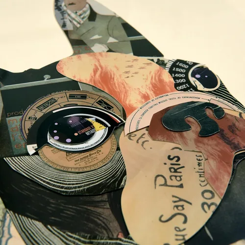 Miniatura 4 de Empire Art Direct Alex Zeng - Papel gráfico enmarcado con collage dimensional de bulldog francés bajo vidrio, listo para colgar, 17 x 17 pulgadas