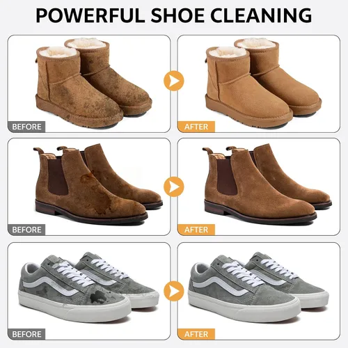 Miniatura 6 de Kit de limpieza de zapatos, kit de cuidado de zapatos de gamuza con limpiador de zapatos, zapato impermeable, kit de limpieza de zapatos de gamuza