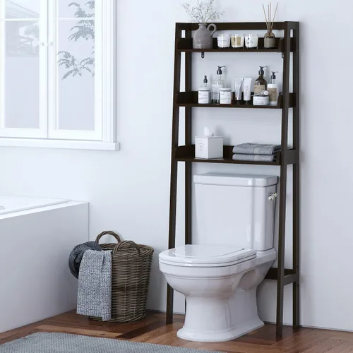 Miniatura 2 de UTEX Almacenamiento sobre el inodoro, estantes de baño de 3 niveles sobre el inodoro, organizador de baño detrás del inodoro (espresso)